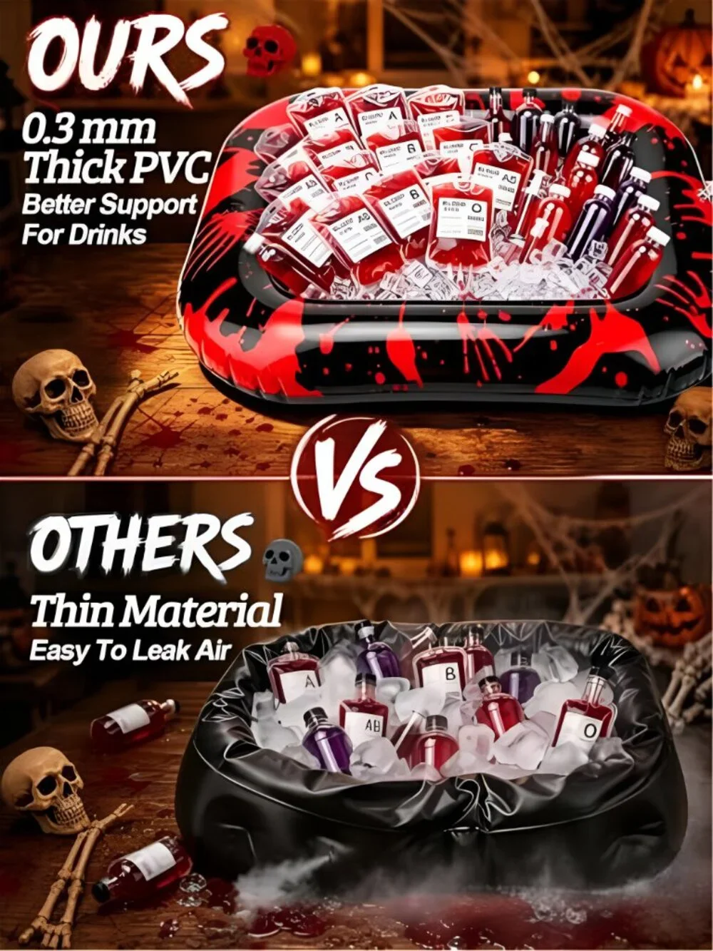 Halloween Inflatable Cooler for Party Decorations, 28'' x 22''